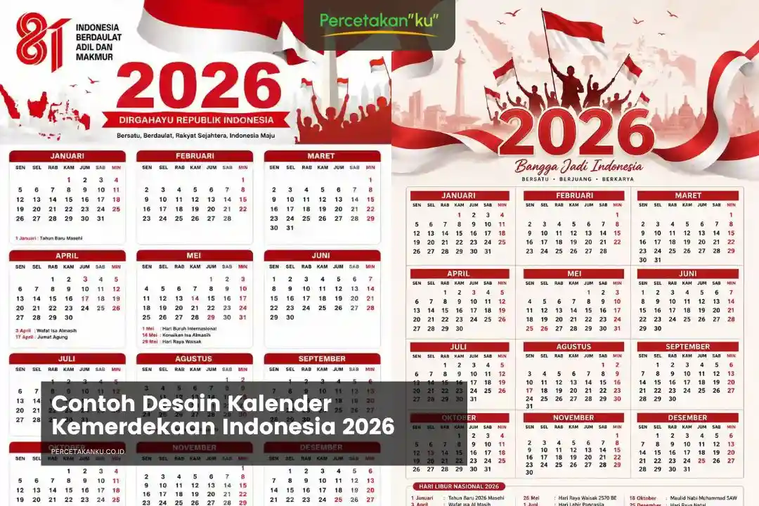 Contoh Desain Kalender Kemerdekaan Indonesia
