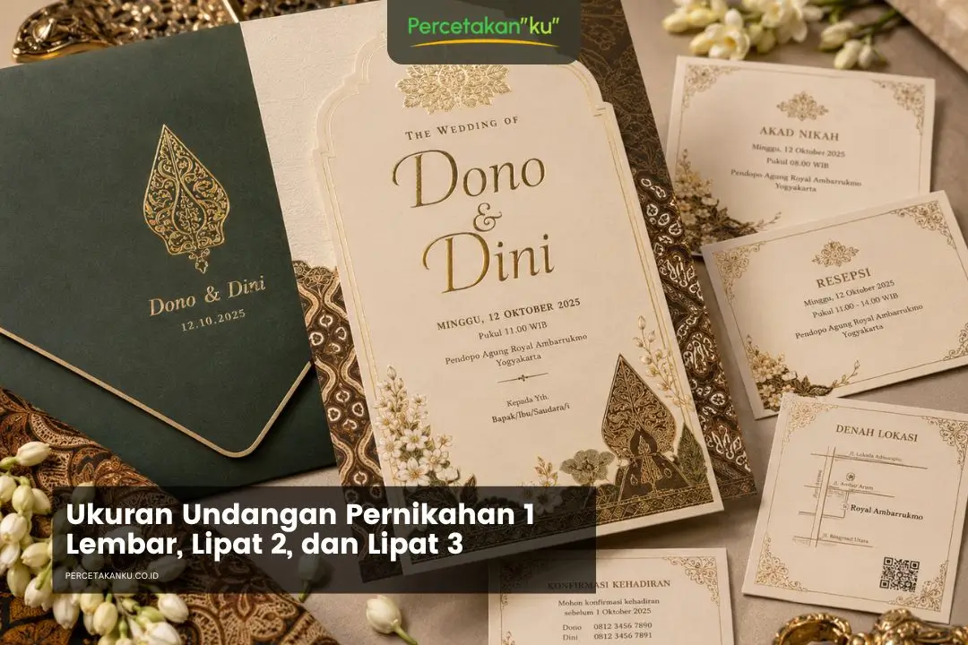 Ukuran Undangan Pernikahan 1 Lembar, Lipat 2, dan Lipat 3